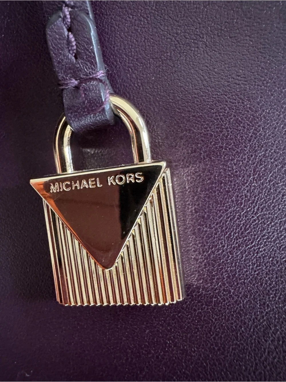 NWOT Michael Kors Sadie Plum Leather Satchel with Gold Hardware